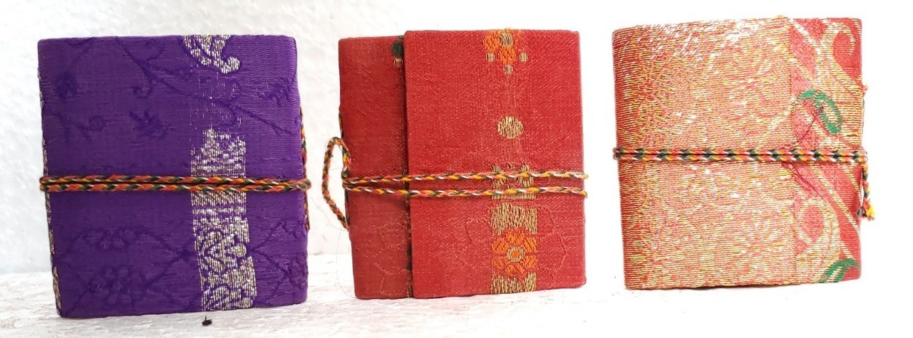 3×3 inch Sari Miniature Diary Handmade Paper Journal Lot Of 100 Pcs Mix Pattern