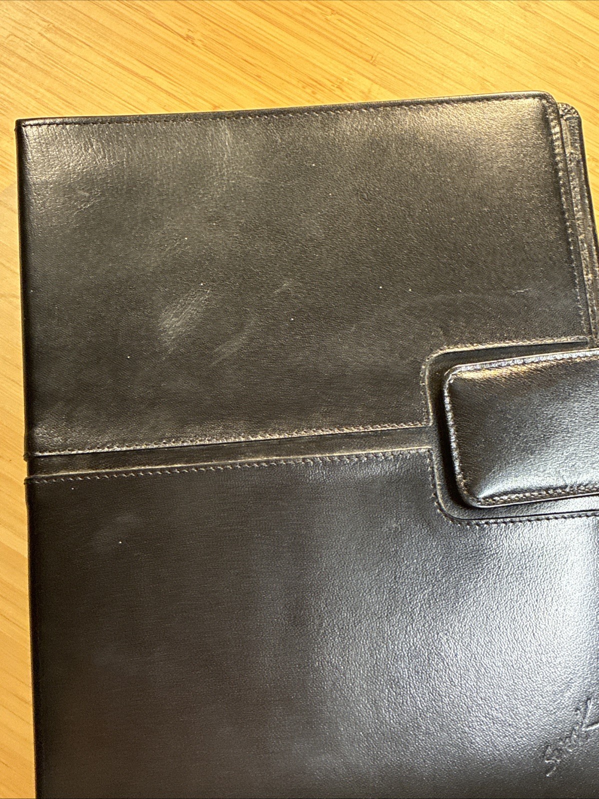 SevenKLeather Black Leather Folio Luxurious Leather Smells So Good! 12.5×10 in