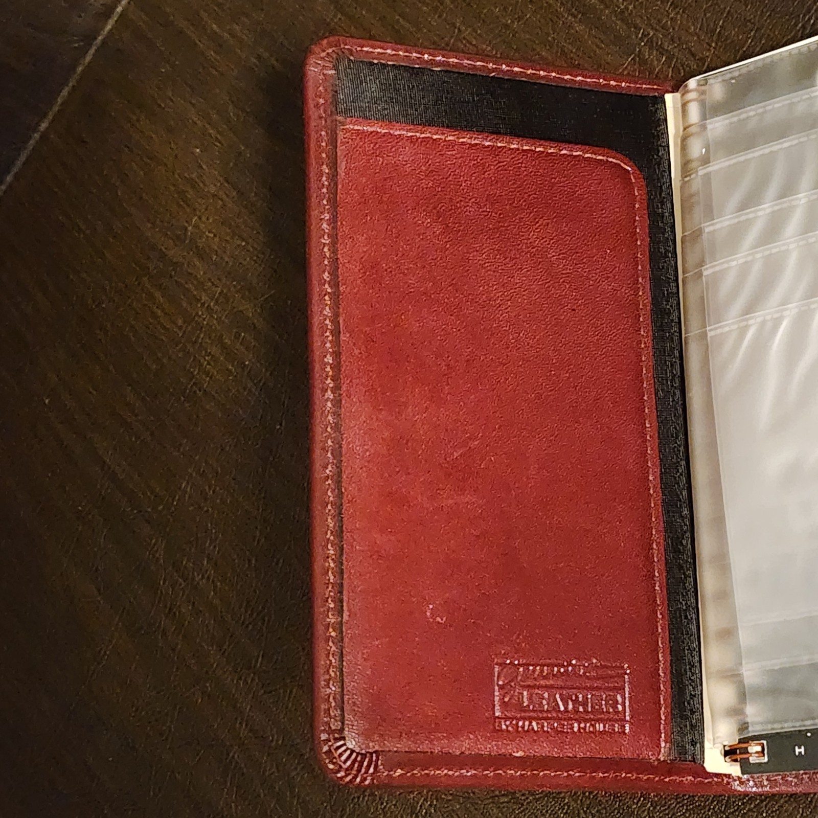 Vintage 1987 Harper House Genuine Leather Small Planner Agenda Burgundy w/ Pen