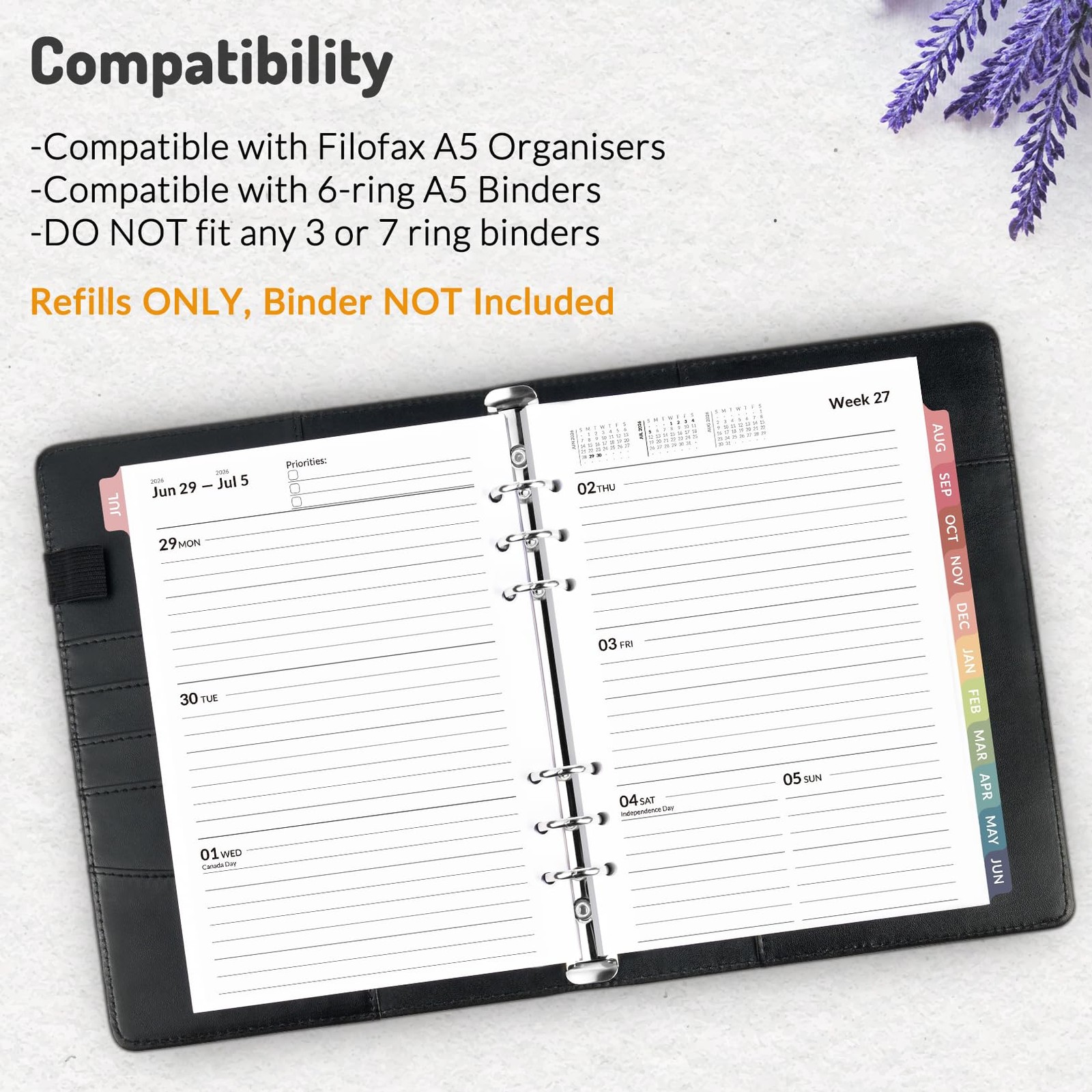 Forvencer 2026 Weekly & Monthly Planner Refills for Two Page Per Week, White