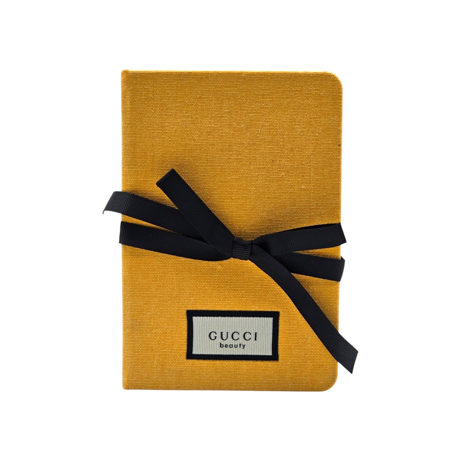 Gucci Beauty Yellow Canvas Notebook Journal with Black Ribbon Closure – New