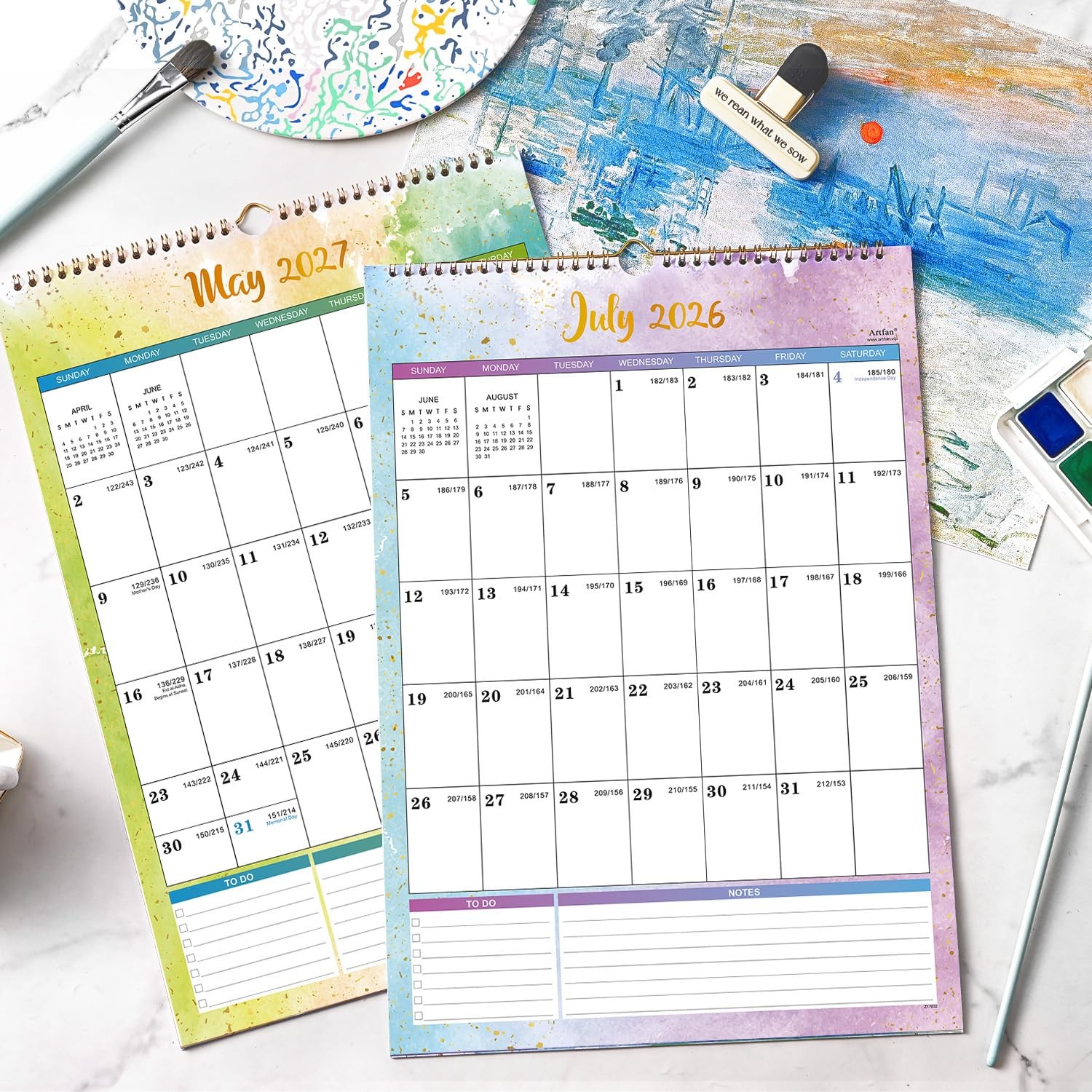Calendar 2026-2027 – Wall 2026-2027, Jul. 2026 – Dec. 17″ x 12″
