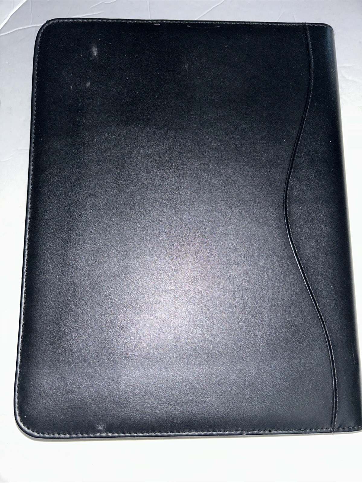 No Brand Leather Portfolio Folder Card Holder Business Organizer with Zipper