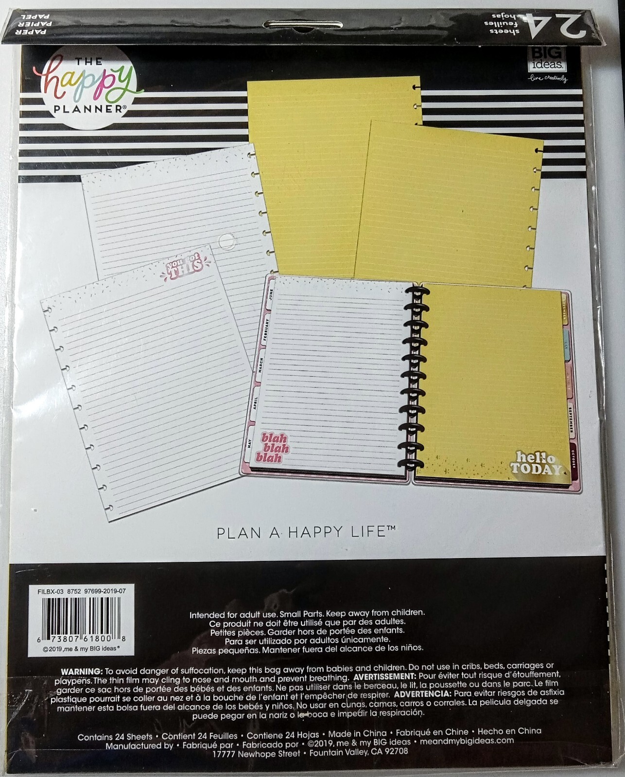 The Happy Planner You Got This BIG Planner Refill Paper 24 Sheets