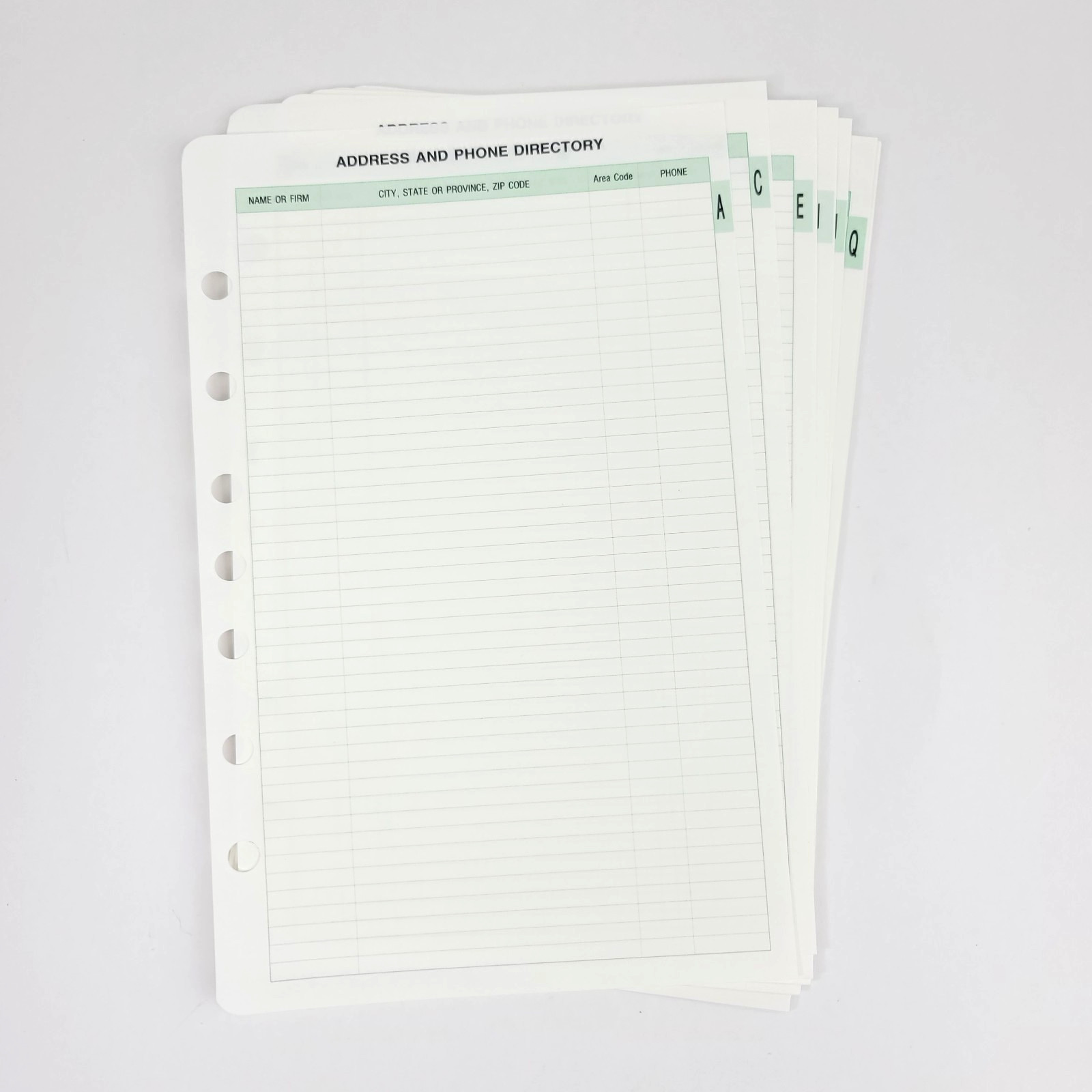 Franklin Covey Classic Size Lined Planner Paper Address Tabbed Dividers Inserts