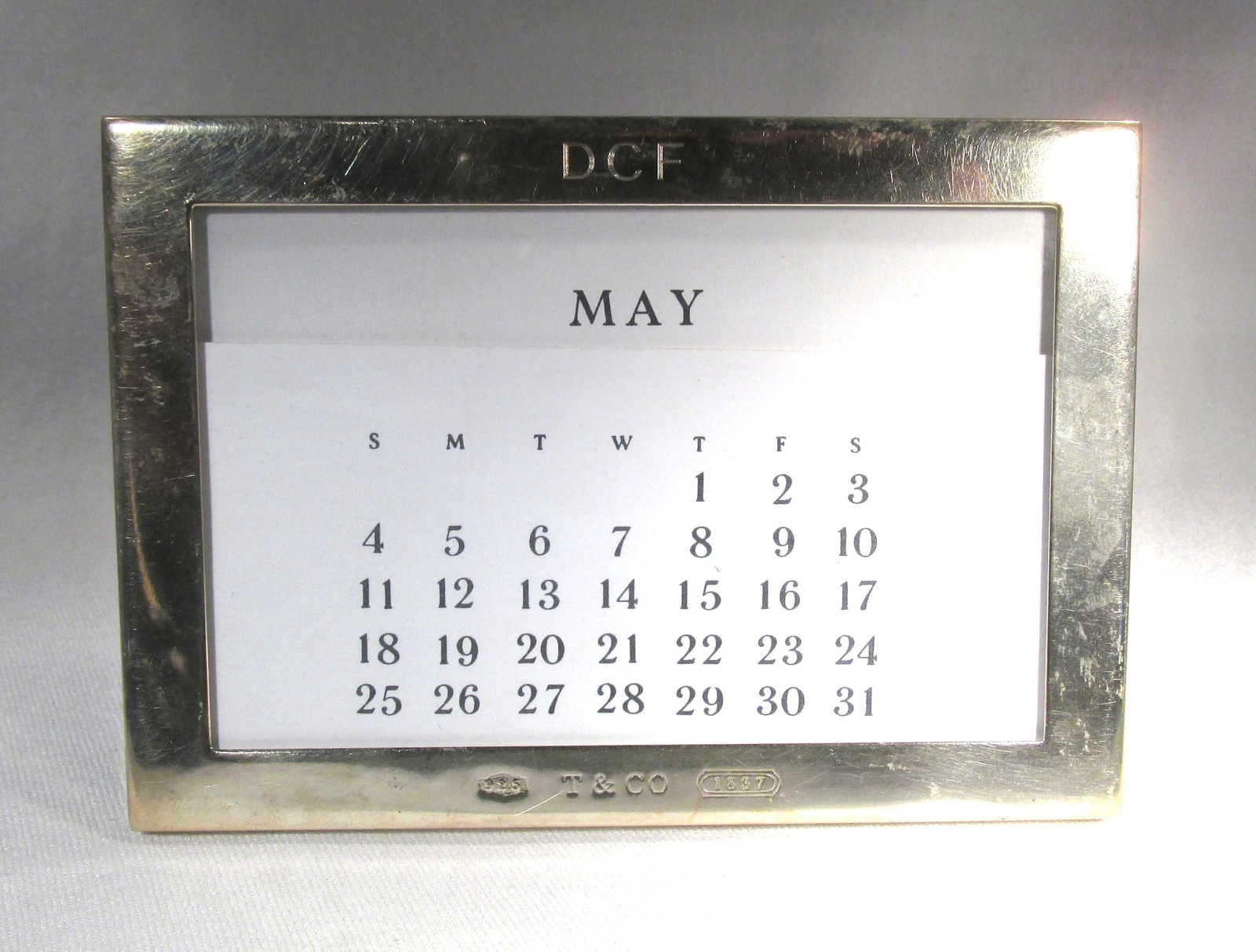 Tiffany & Co. Sterling Silver “Perpetual” Desk Calendar Complete C4011