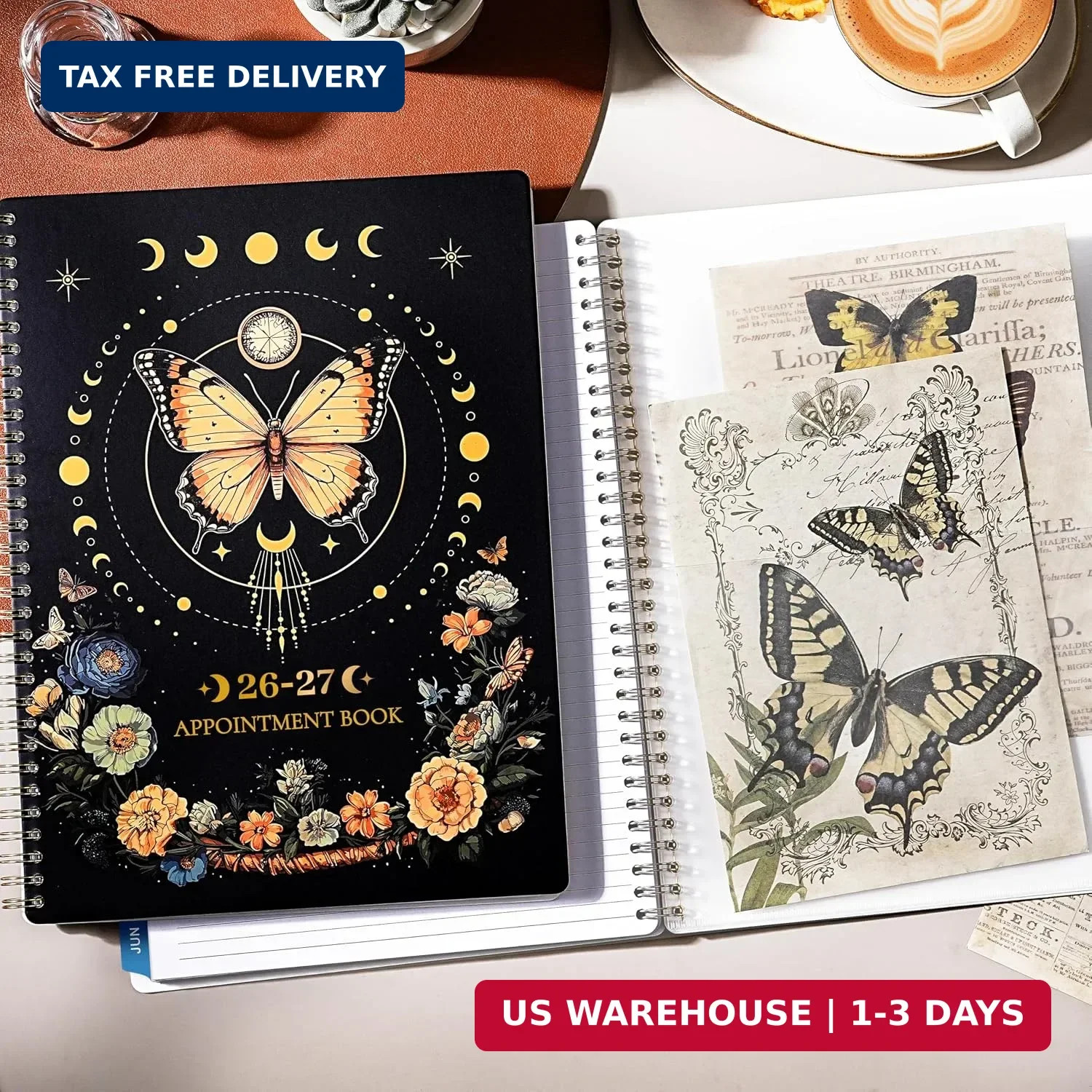 Appointment Book Planner 2026-2027 Daily Hourly 30-Min 9×11 Tabs Pocket