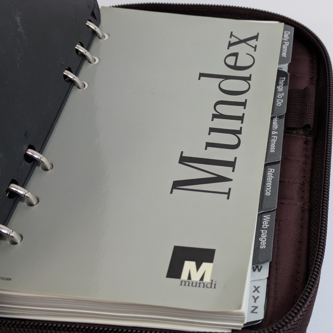 Mundi Mundex Planner Faux Croc Brown Double Zip Agenda Calculator Undated Sheets