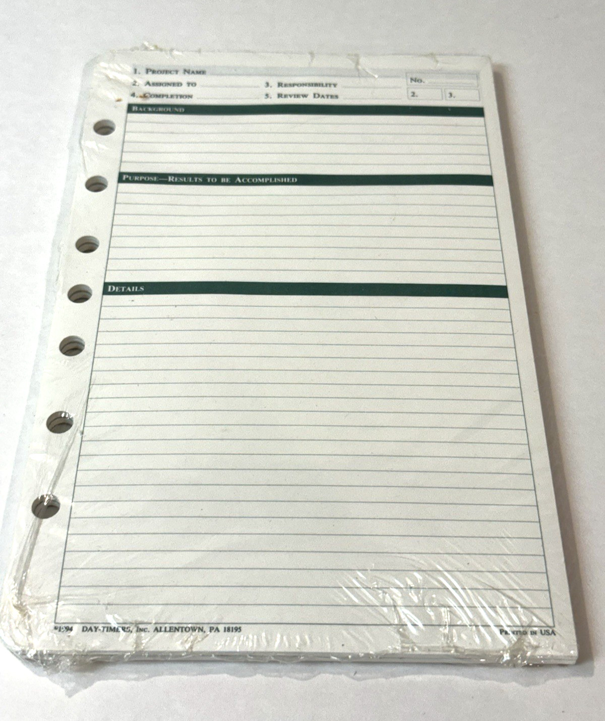 VTG Daytimer 1994 Refills Lot Lined Pages Project Contact Pages Blank Tabs NOS