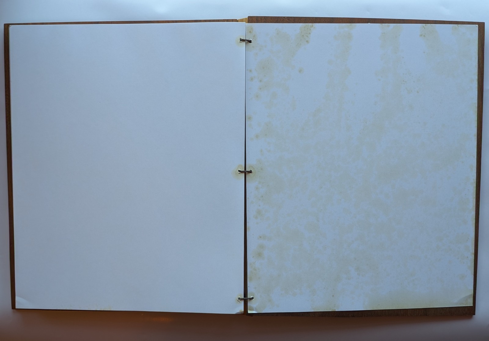 Handmade Walnut Wood Bound Blank Notebook Diary Journal 10” x 8” x 3/4″ NEW