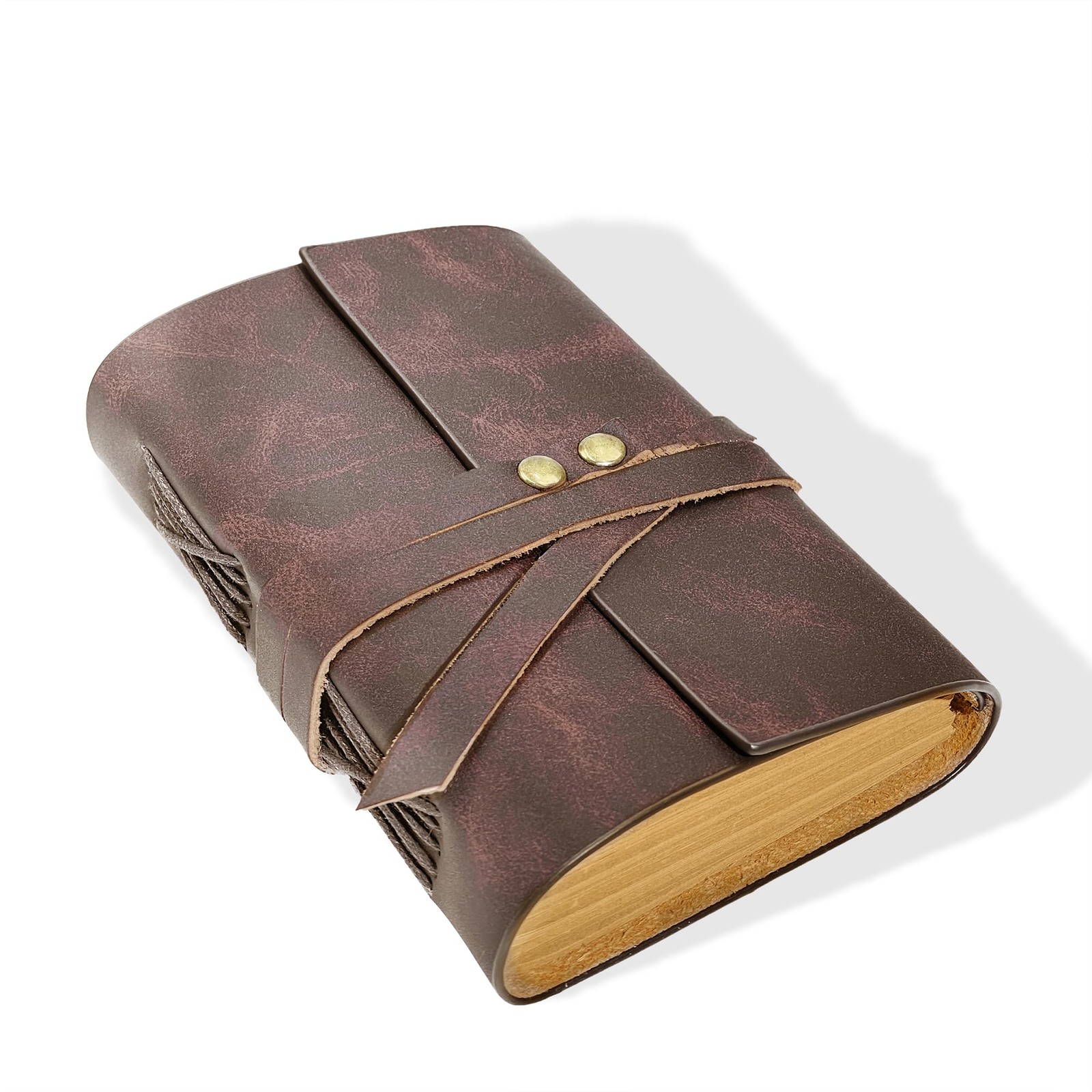 Cuaderno de cuero genuino de 4″ x 6″ para diario de viaje, 300 páginas