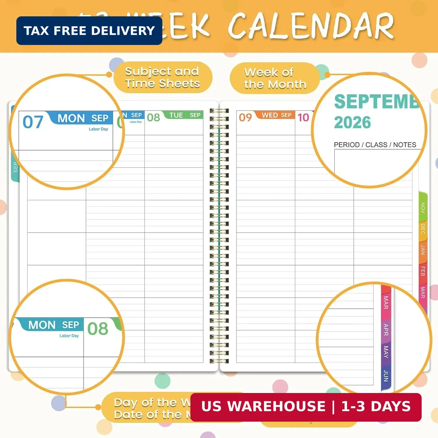 Teacher Planner 2026-2027, JULY 2026 – JUNE 2027, Teacher Planner 2026-2027 Acad