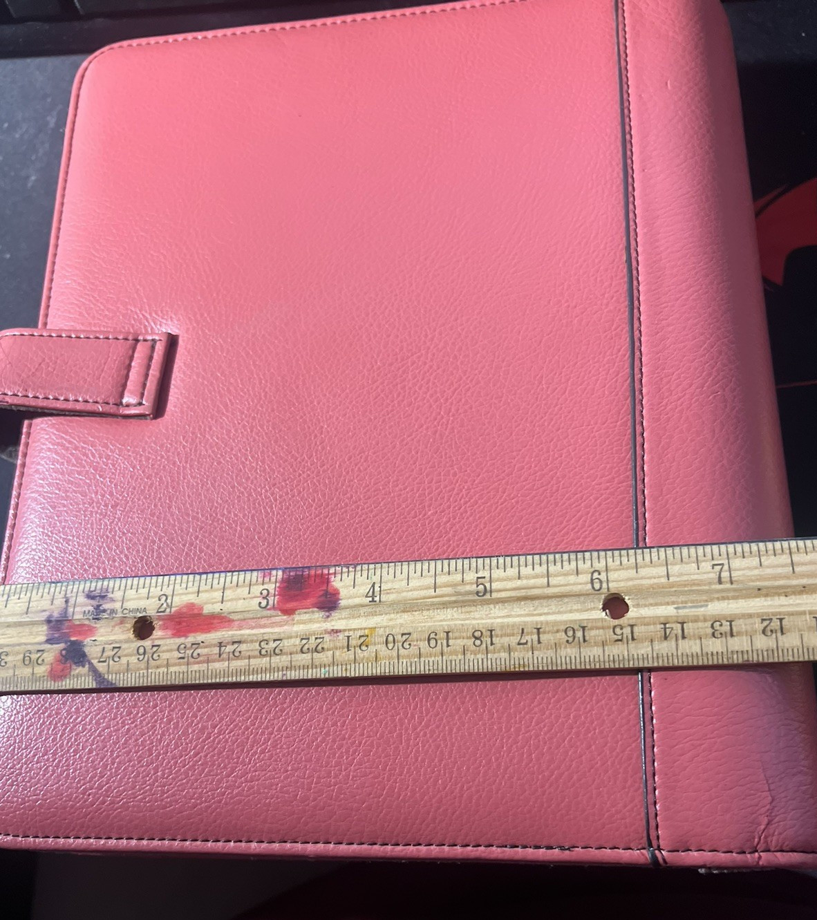 Pink Leather Day Planner Personal Desk Size Organizer Notebook 8×9.5 Inch