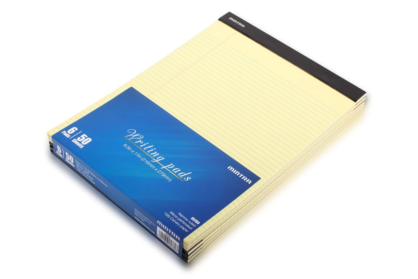 Mintra Office Canary Legal Pads – With Micro-perforated sheets, Smooth-lined …