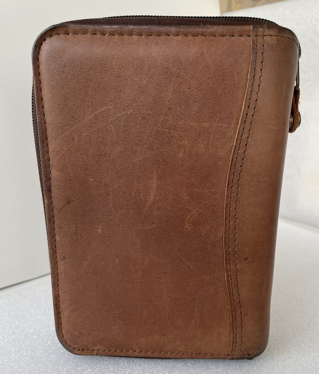 Vtg.1996 ~ Franklin Covey Space Maker ~6 Ring Binder/Planner Brown Leather ~ USA