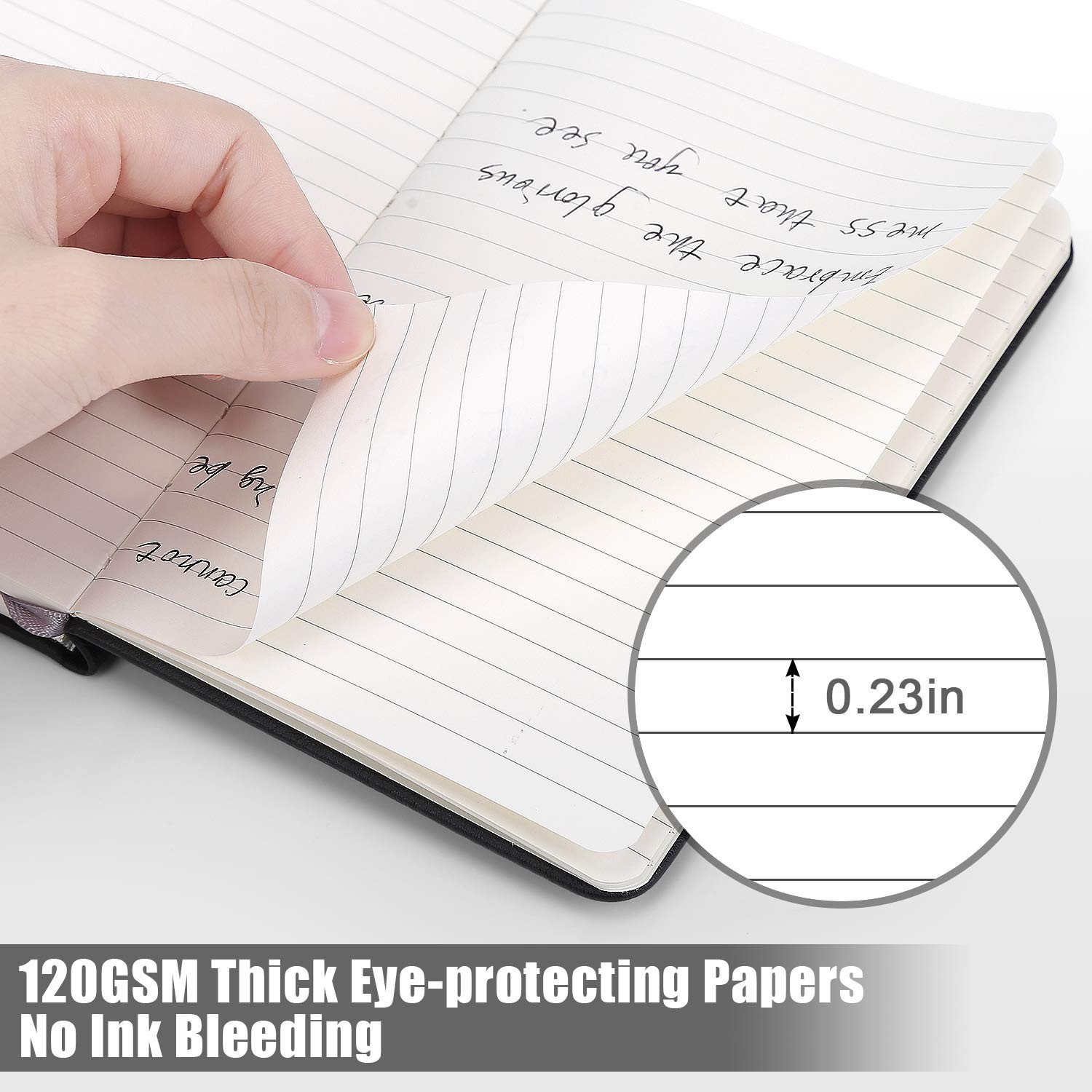 (2 Pack) Pocket Notebook Notepad,3.5″ x 5.5″ Ruled PU Leather Hardcover Small…