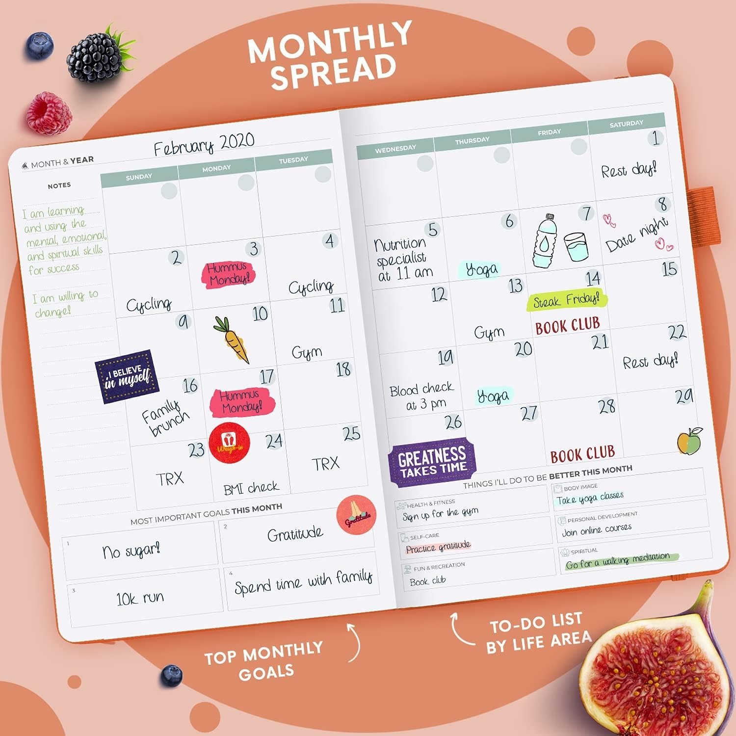 Stylish Daily & Weekly Health Planner: Track Meals & Wellness Goals Effortlessly