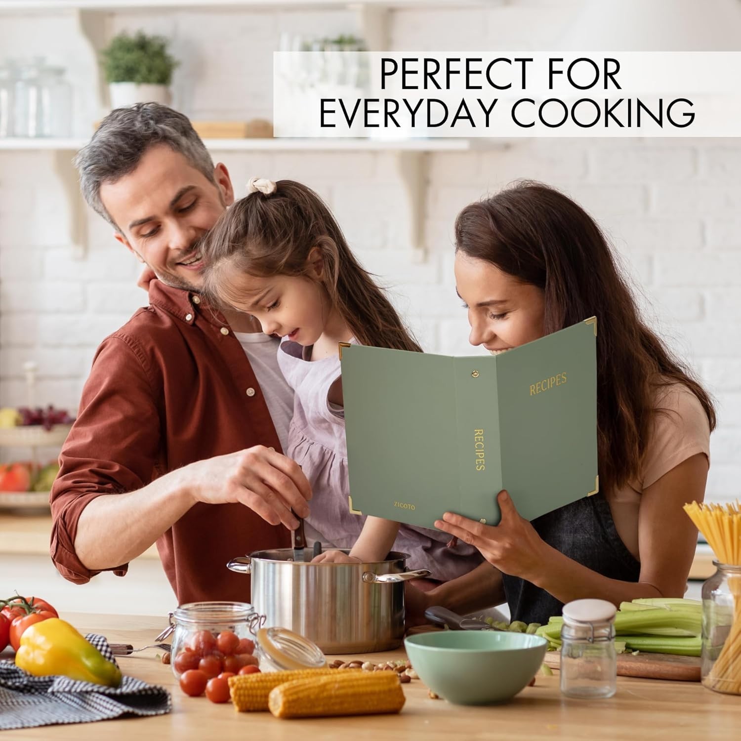 Aesthetic Recipe Binder with Polyester Waterproof cloth Cover – The Perfect R…