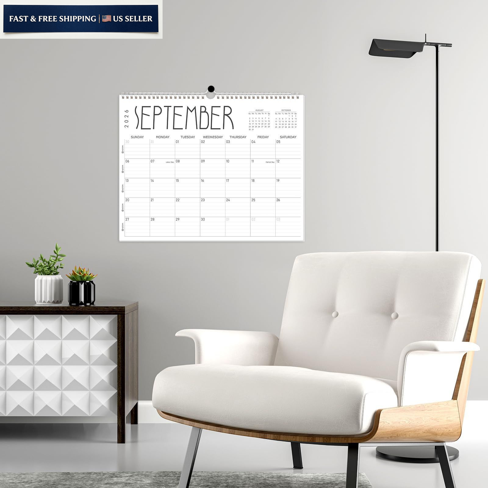 GuassLee Wall Calendar 2026, 2026-2027 14″x11″, Jun 12month