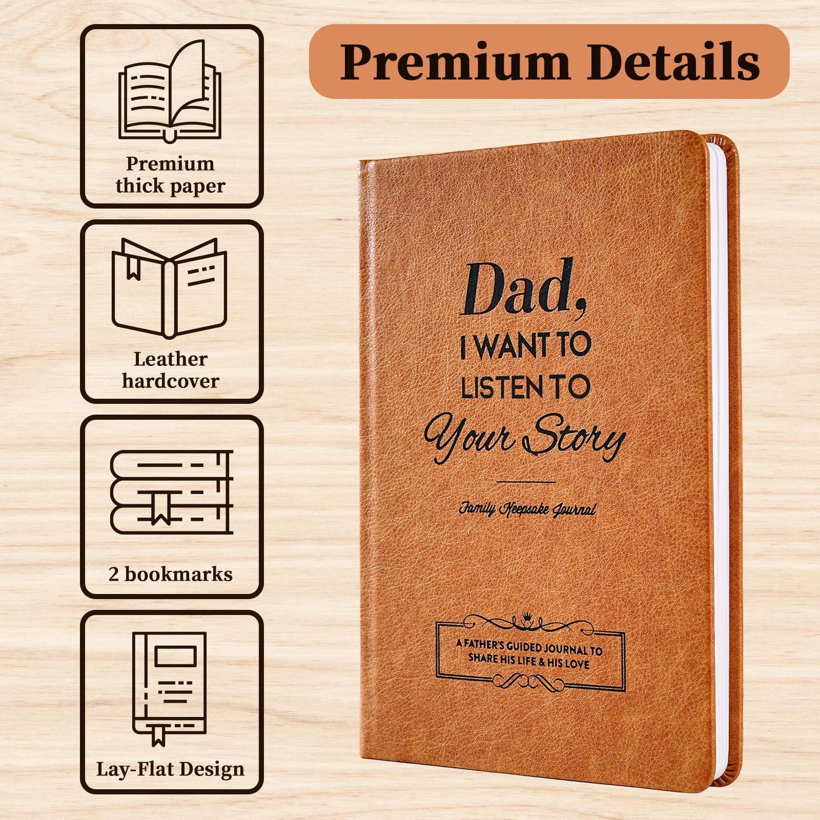 Dad, I Want to Hear Your Life Story Journal, 5.75″ x 8.25″, A Father’s Brown