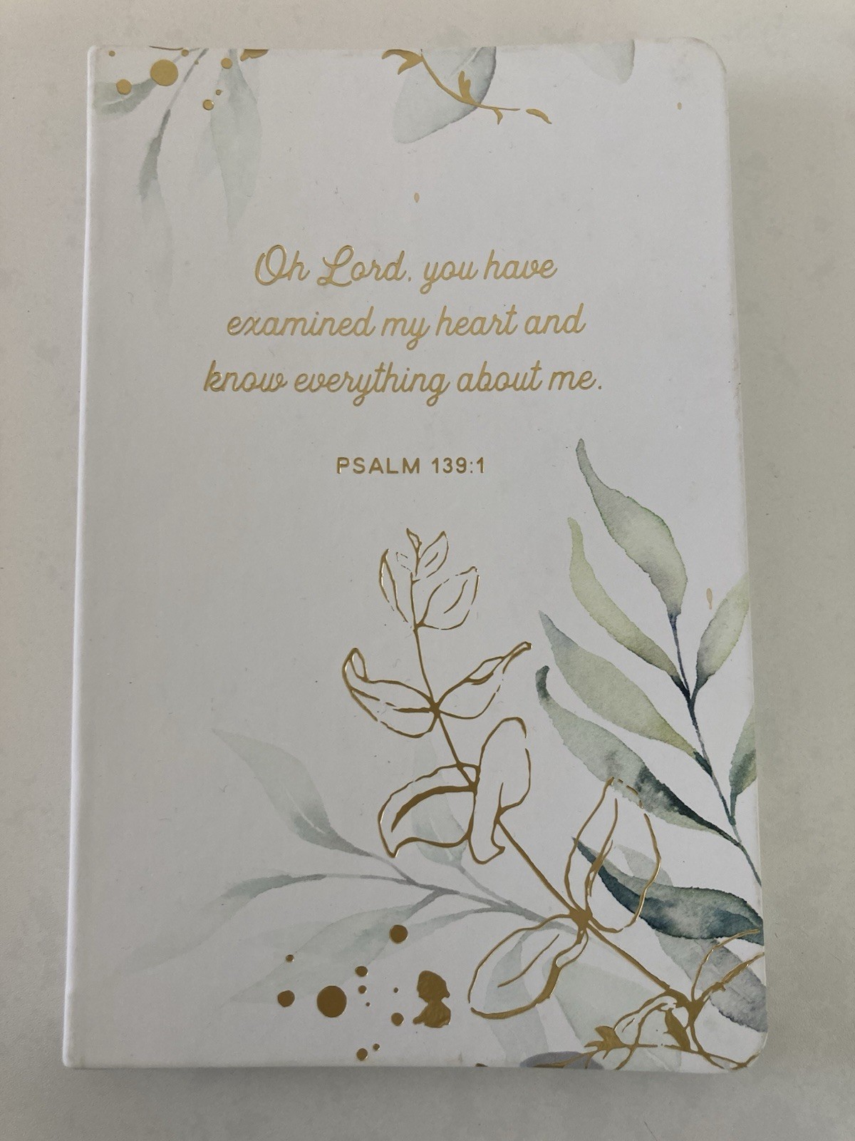 Journal Blank Booklet Notebook Scripture Biblical Quotes 8.5″x 5.5″ White Gold