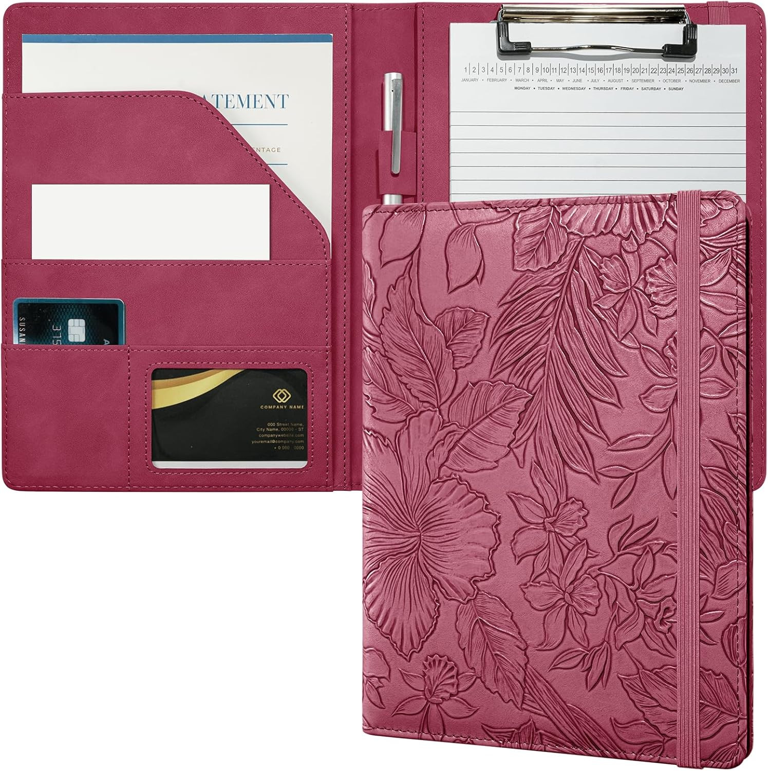Small Padfolio Clipboard Folder for 5X8 Inch Writing Pads, Compact A5 Portfolio