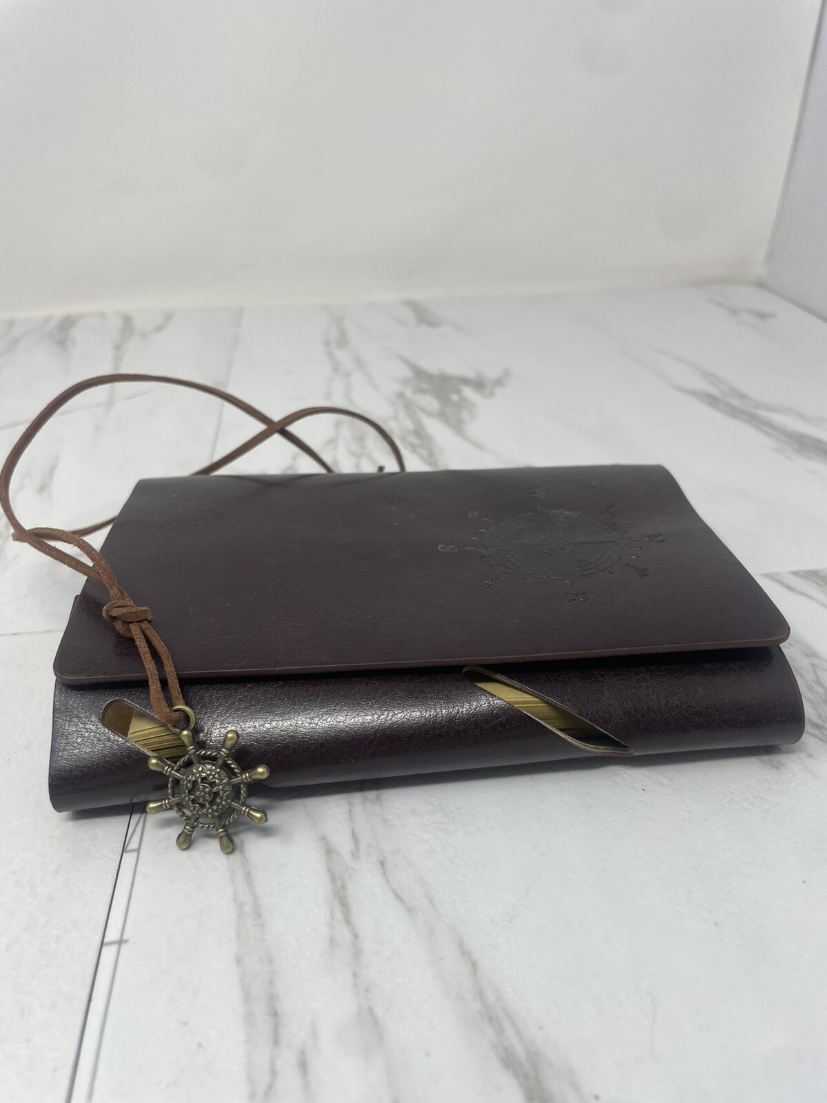 LUXURY Leather Bound Artisan Journal Travel Captain Yellow Pages