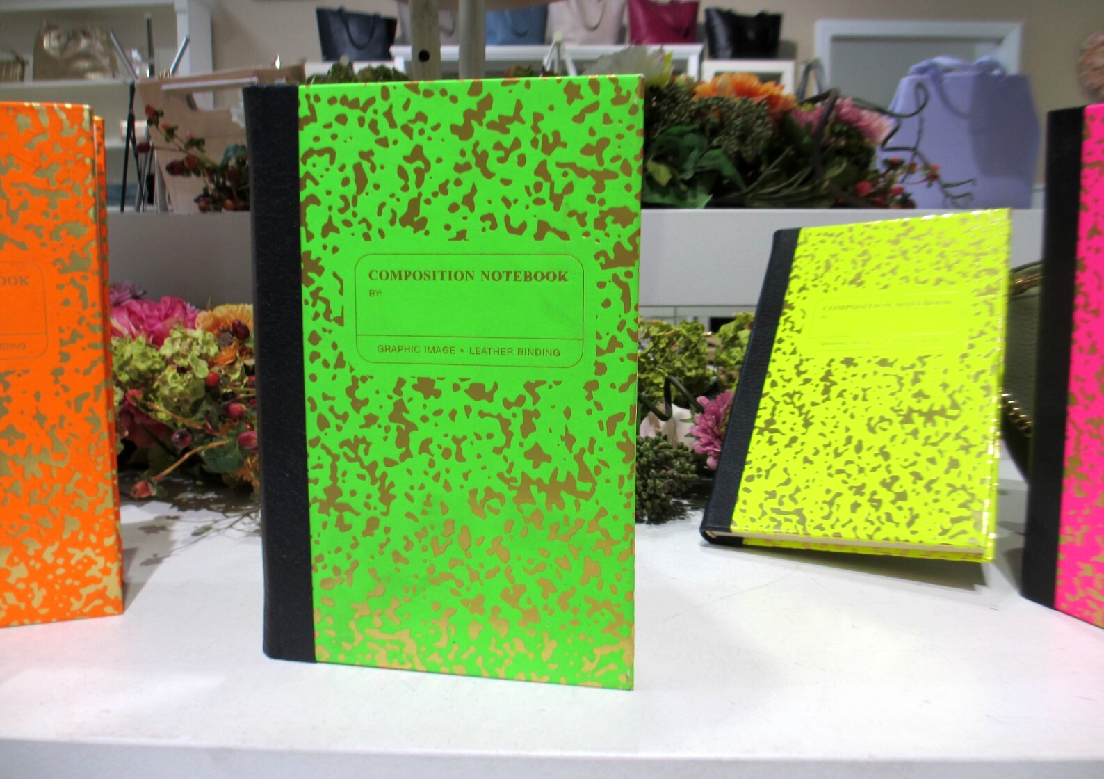 Graphic Image Composition Notebook Hardcover 224 Lined Pgs Neon ORANGE