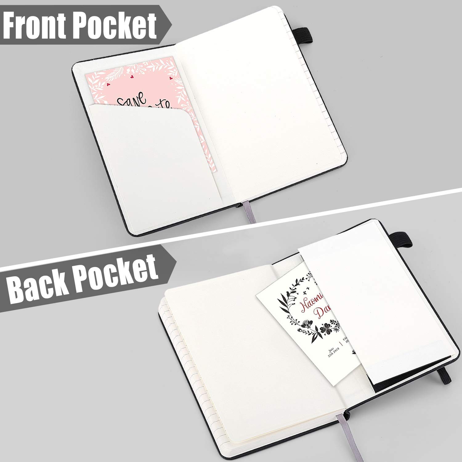 (2 Pack) Pocket Notebook Notepad,3.5″ x 5.5″ Ruled PU Leather Hardcover Small…