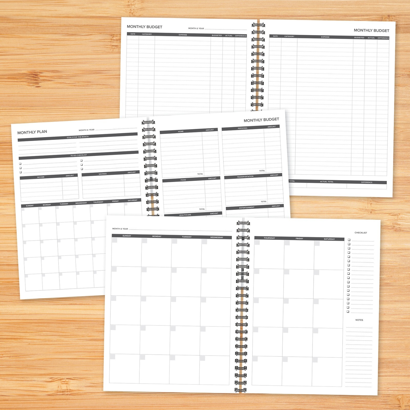 Budget 8.5″ x 11″ Undated Monthly Planner