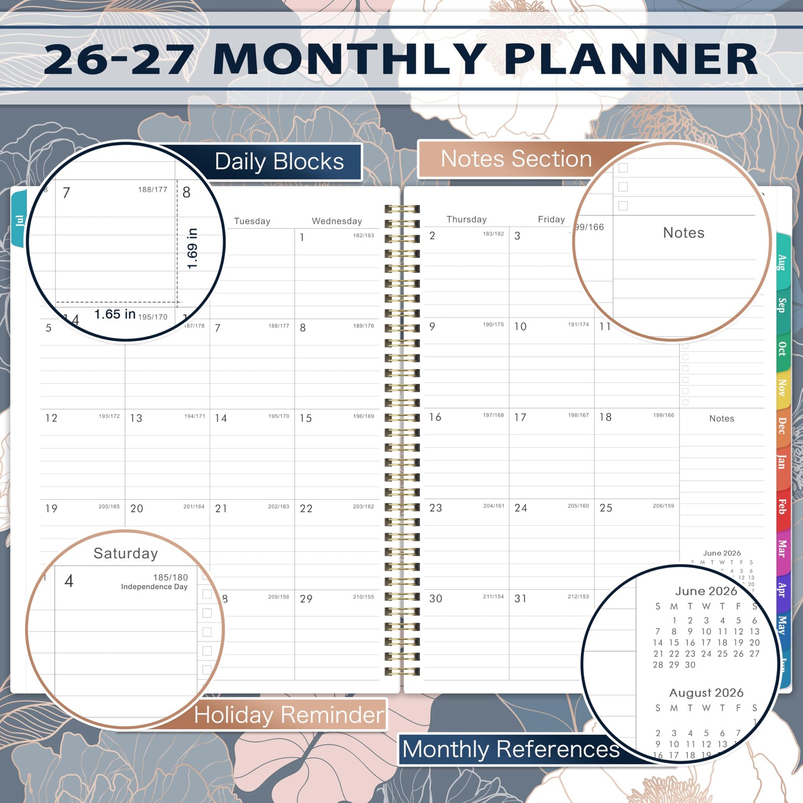 Planner 2026-2027 – Academic Planner 2026-2027, Jul.2026 – Jun.2027, 9″ x 11″…