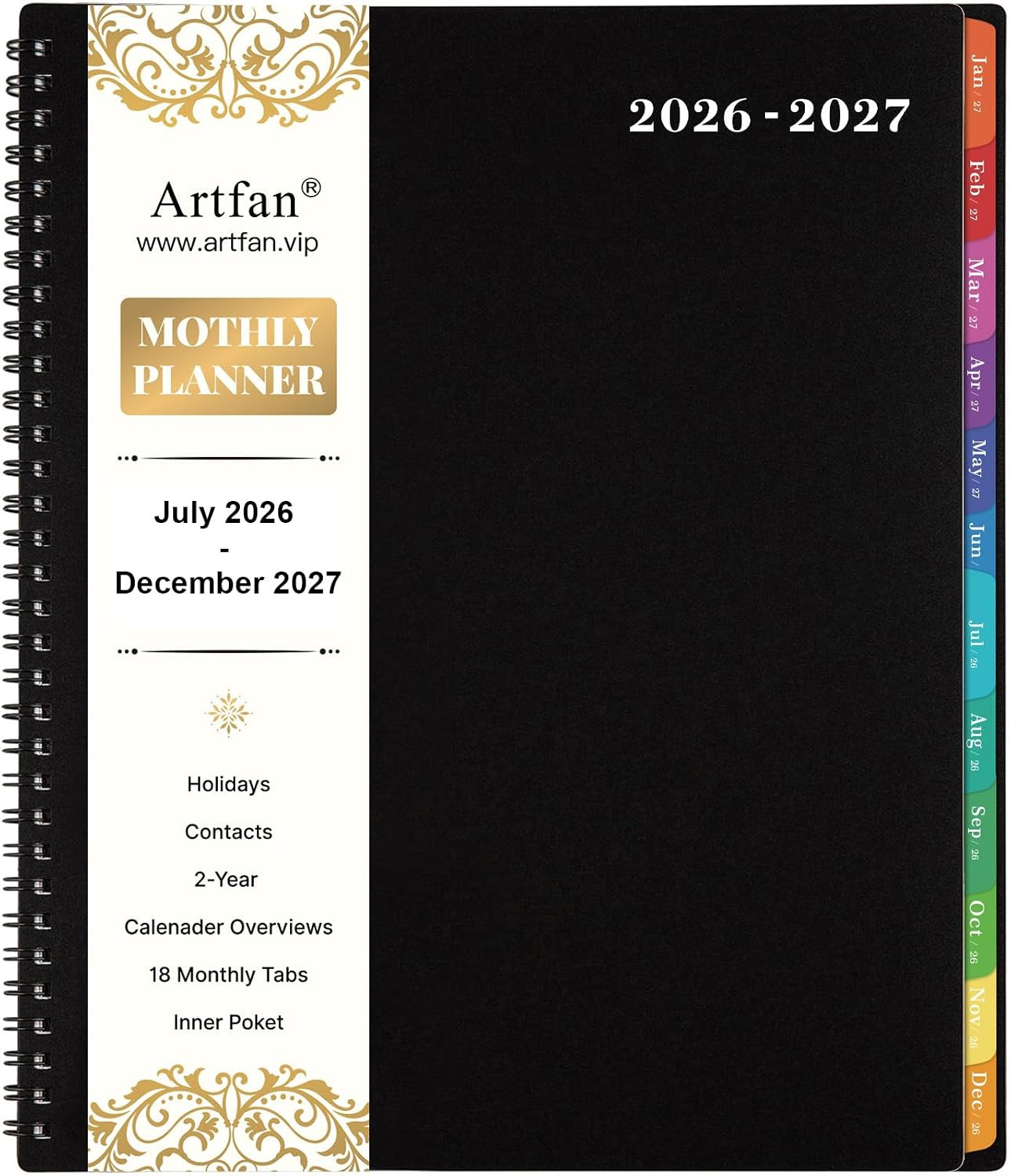 Monthly Planner 2026-2027 – JUL 2026 – DEC 2027 Planner/Calendar,18 Month Planne