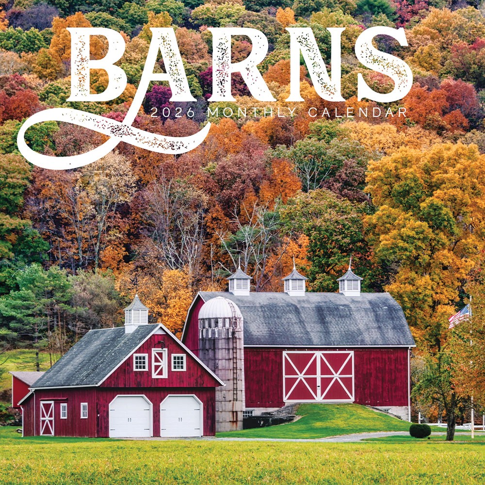 Barns Calendar 2026 | 12″ x 24″ 12 Month Calendar | Marble City Press