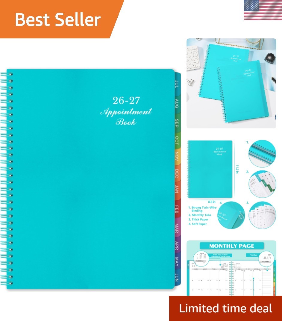 Lay-Flat Weekly Planner 2026-2027 – 9″ x 11″ Appointment Organizer