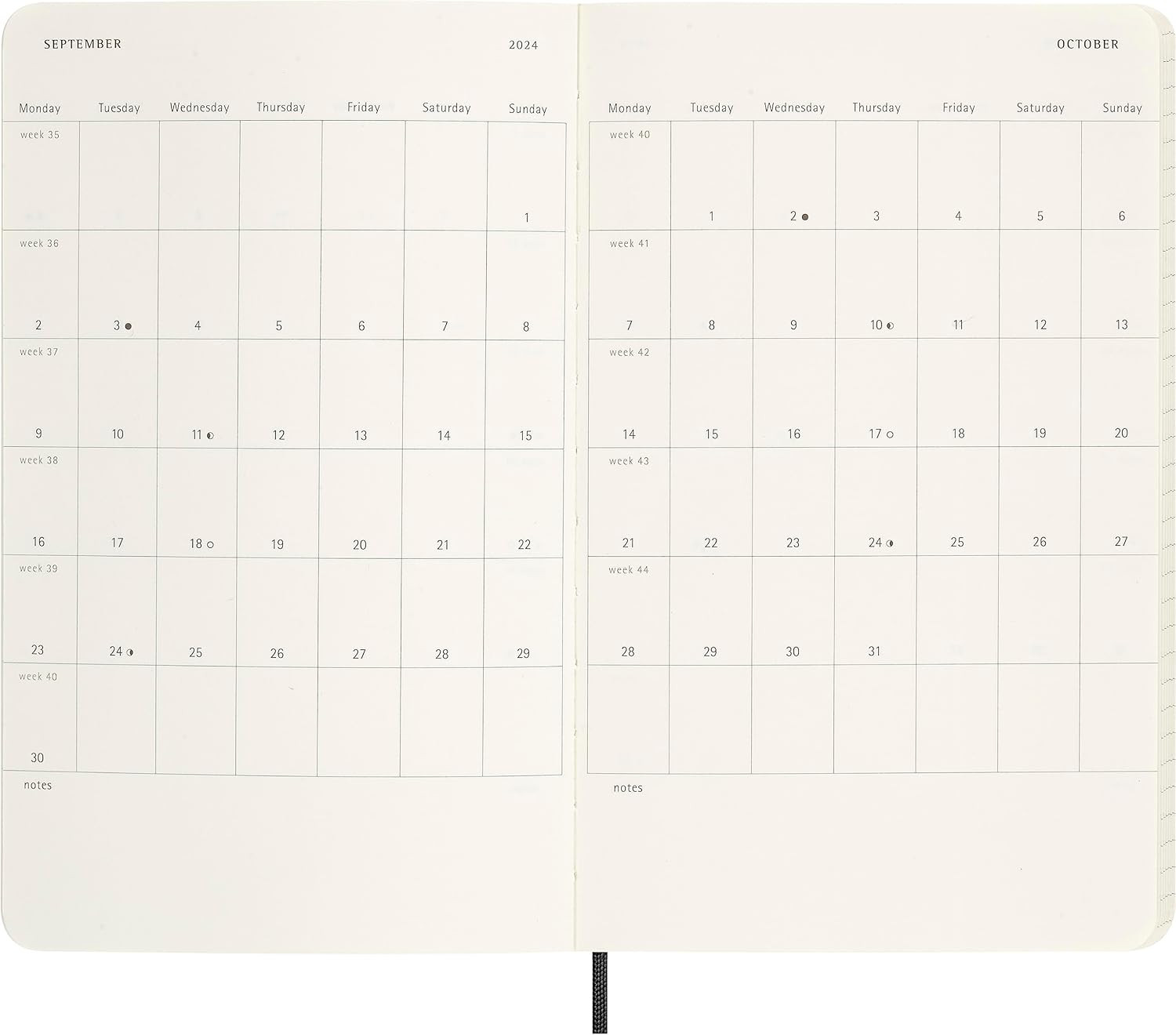 2024 Precious and Ethical Weekly Planner Box, 12M, Large, Boa Black, Soft Cover