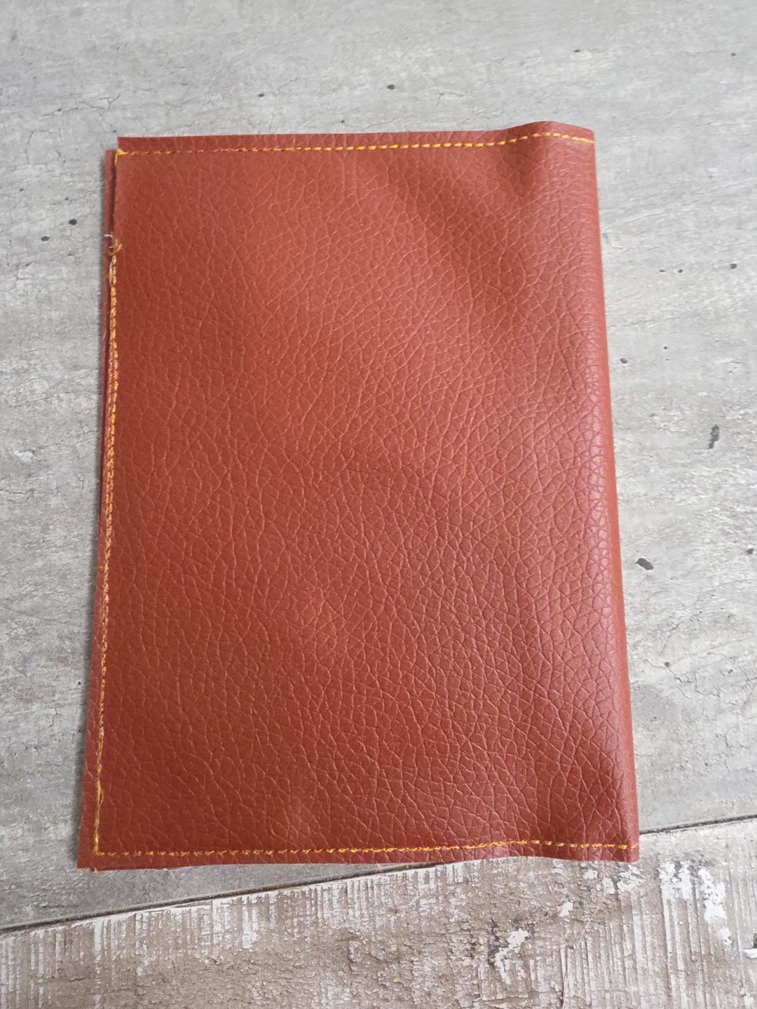 Handmade Small Notebook Cover 7.5″x5″ Brown Pebbled Faux Leather Butterflies