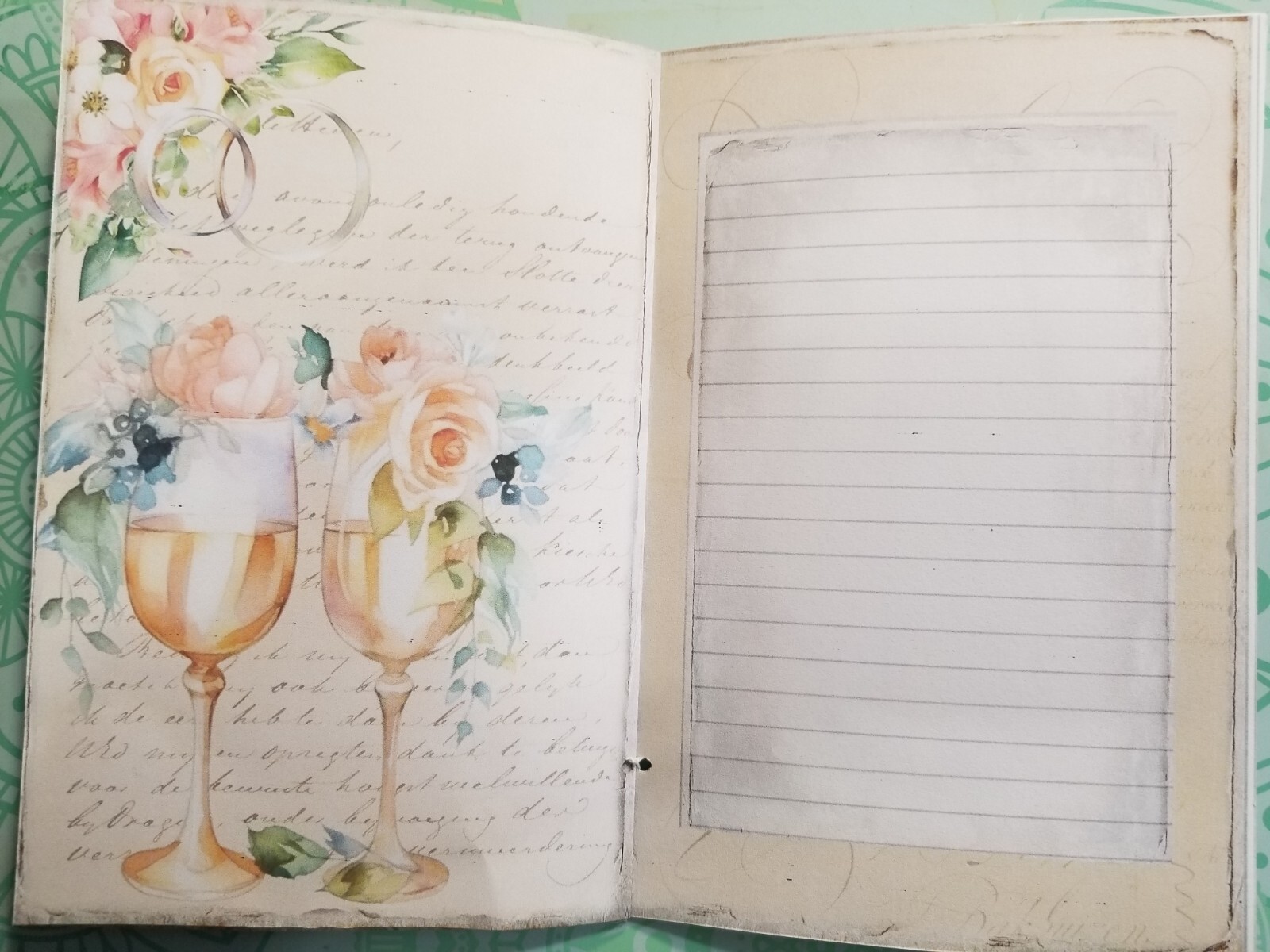 Junk Journal Blank Booklet “I DO” HANDMADE Wedding Cards, Pockets,