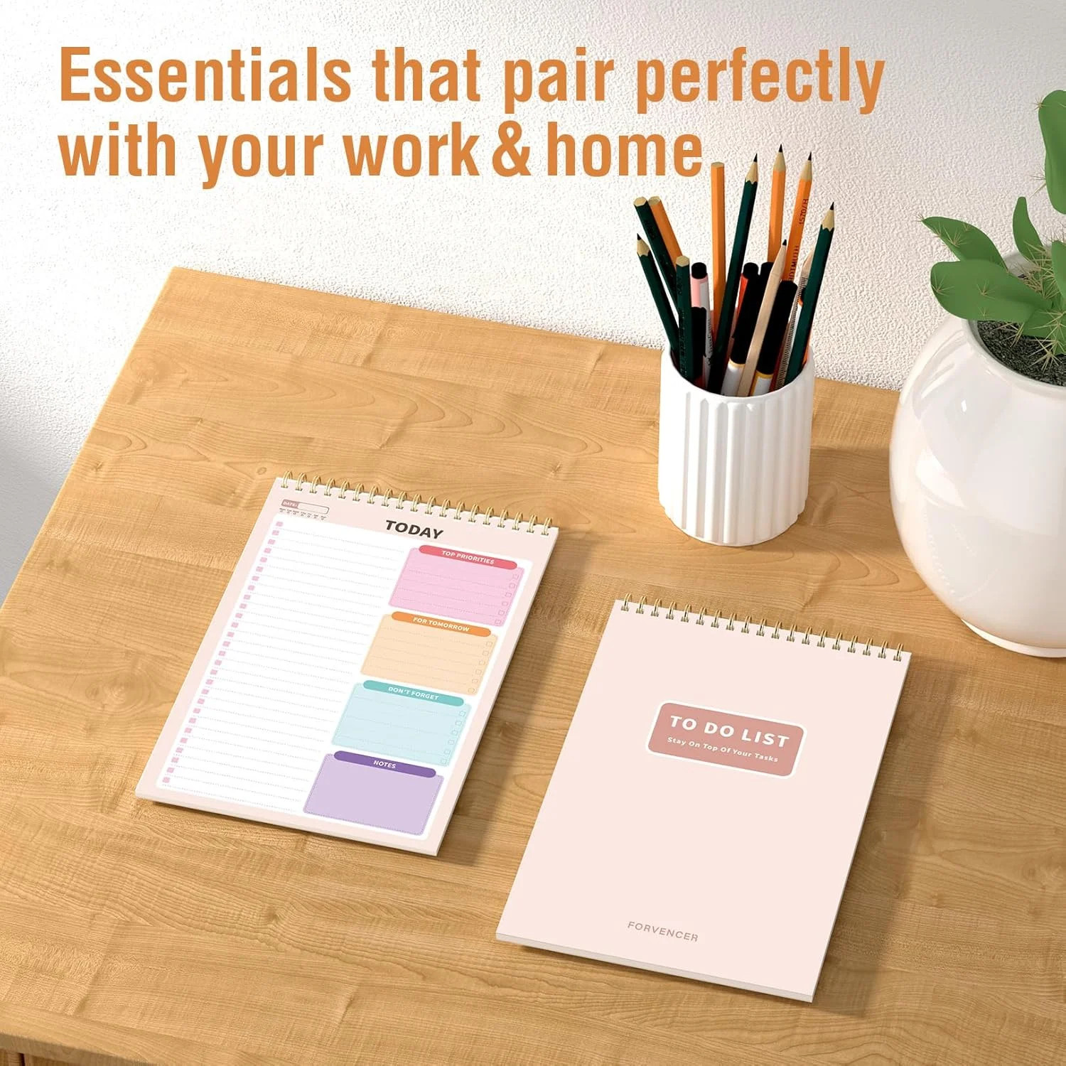 (6.5 x9.8), To Do List Notebook for Work, Undated Daily Planner Organizer for Ta