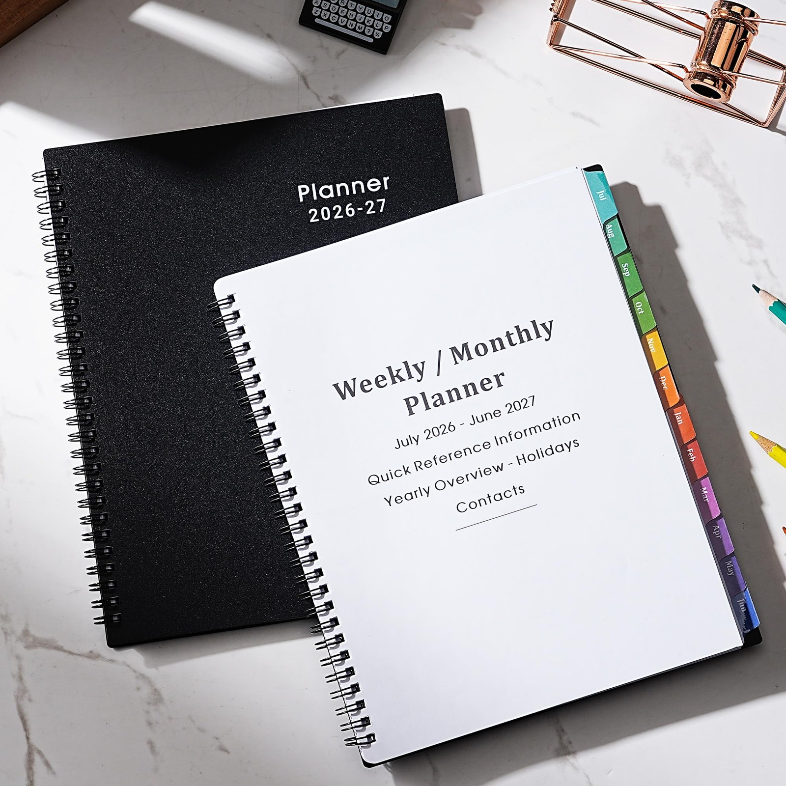 Planner 2026-2027 – 8” x 10”, JUL 2026 to JUN 2027, x black