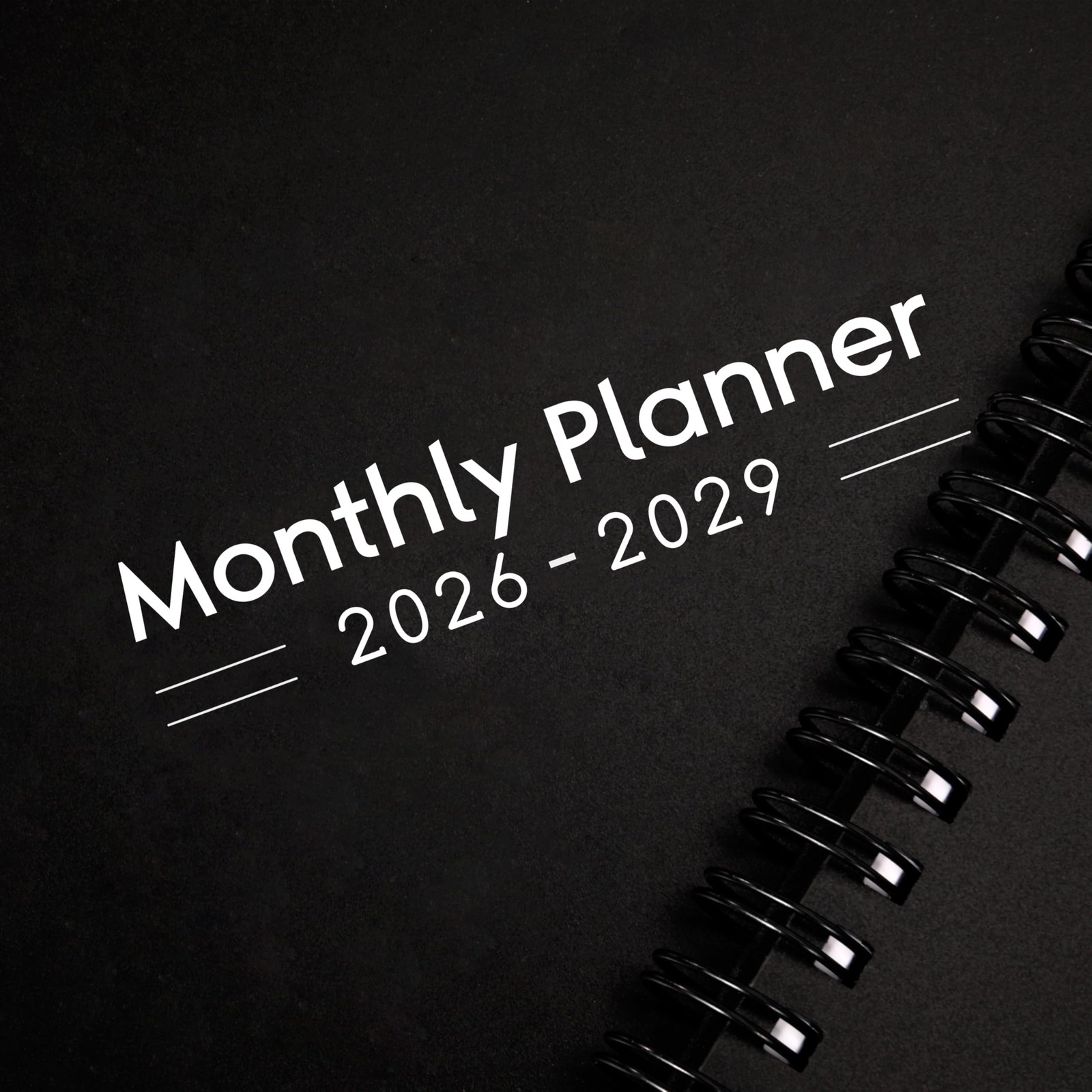 2026-2029 Monthly Planner – 3 Year 9″ x 11″, Black：3