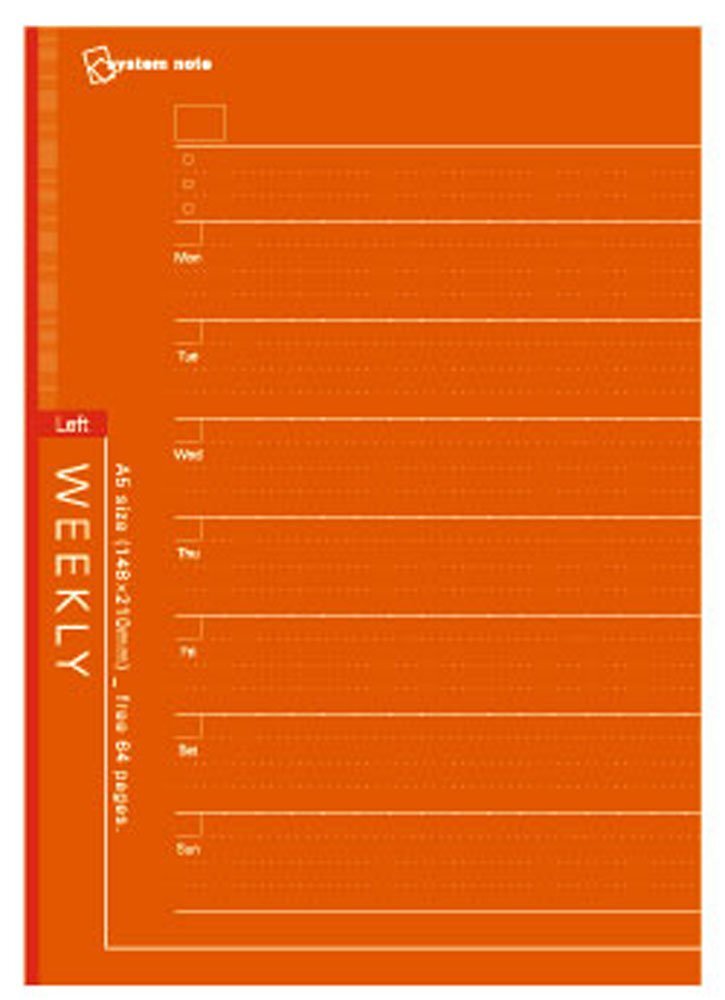 Reimei Fujii System Notebook Free Weekly Schedule Left A5 NT226