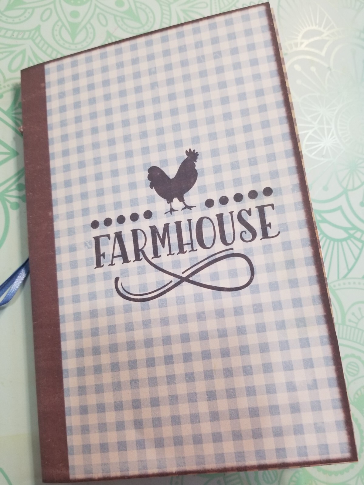 Junk Journal Blank Booklet “COUNTRY FARMHOUSE” HANDMADE LG 8.5″x5.5″ 40pgs