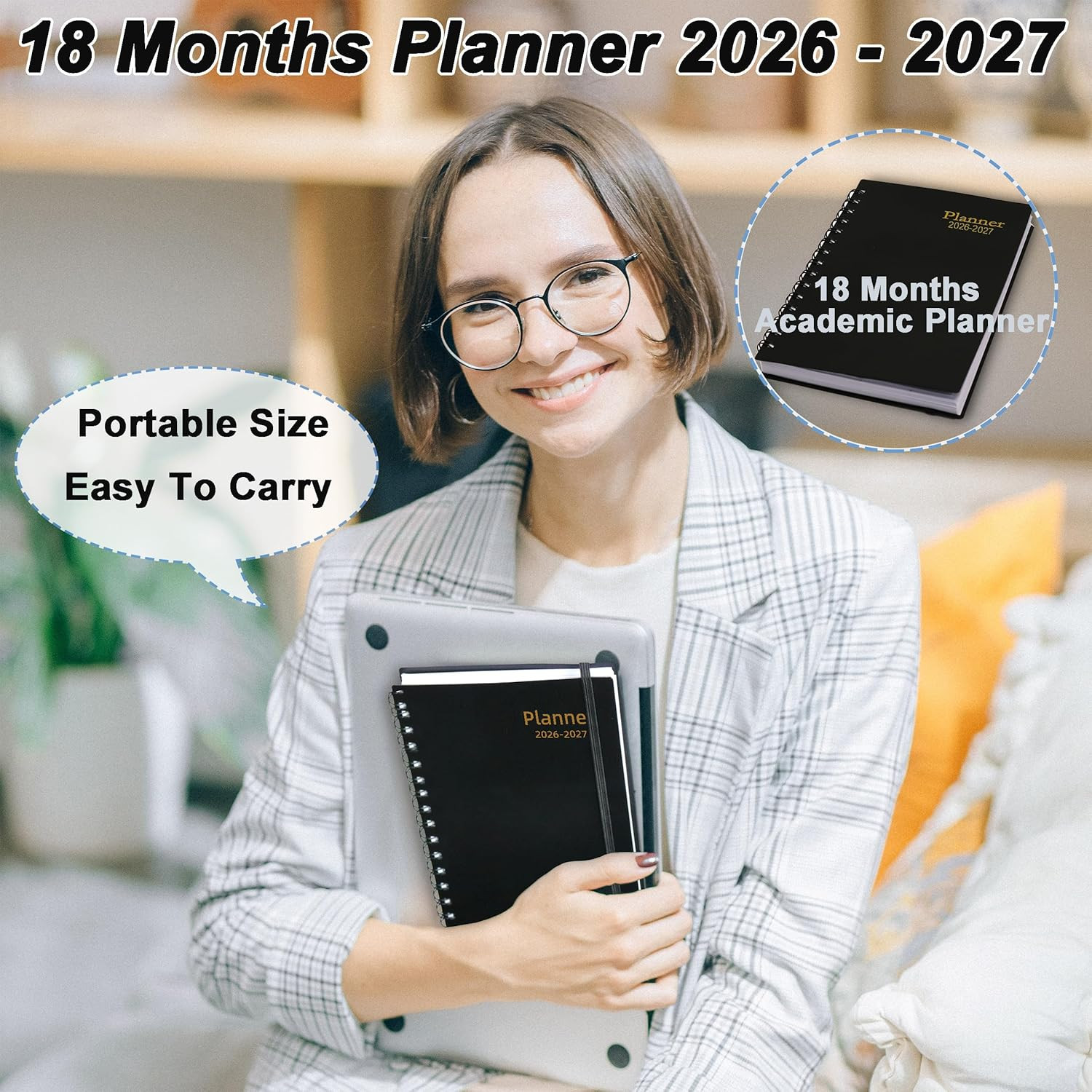 Daily Planner 2026-2027, 2026 Planner Weekly and Monthly, Jan 2026-Jun 2027, 18