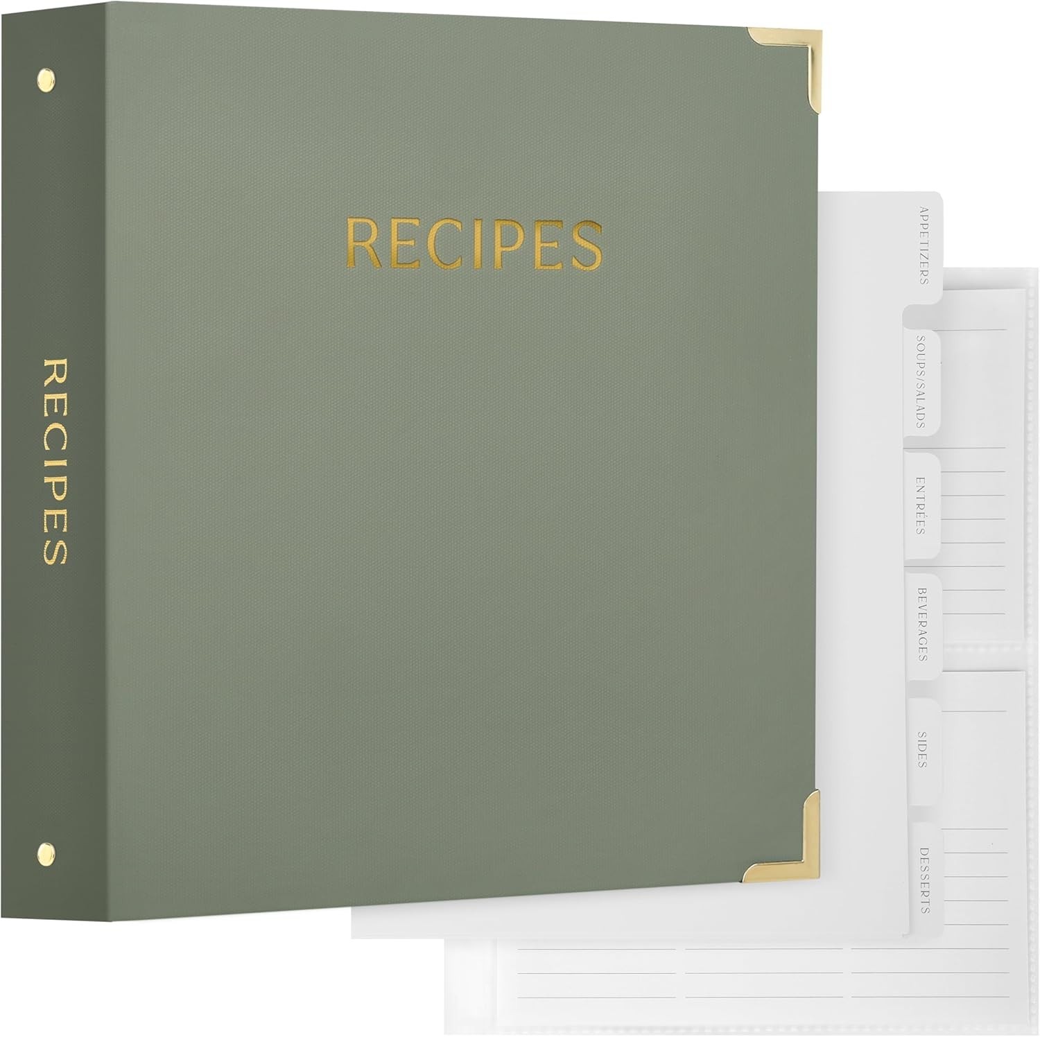 Aesthetic Recipe Binder with Polyester Waterproof cloth Cover – The Perfect R…