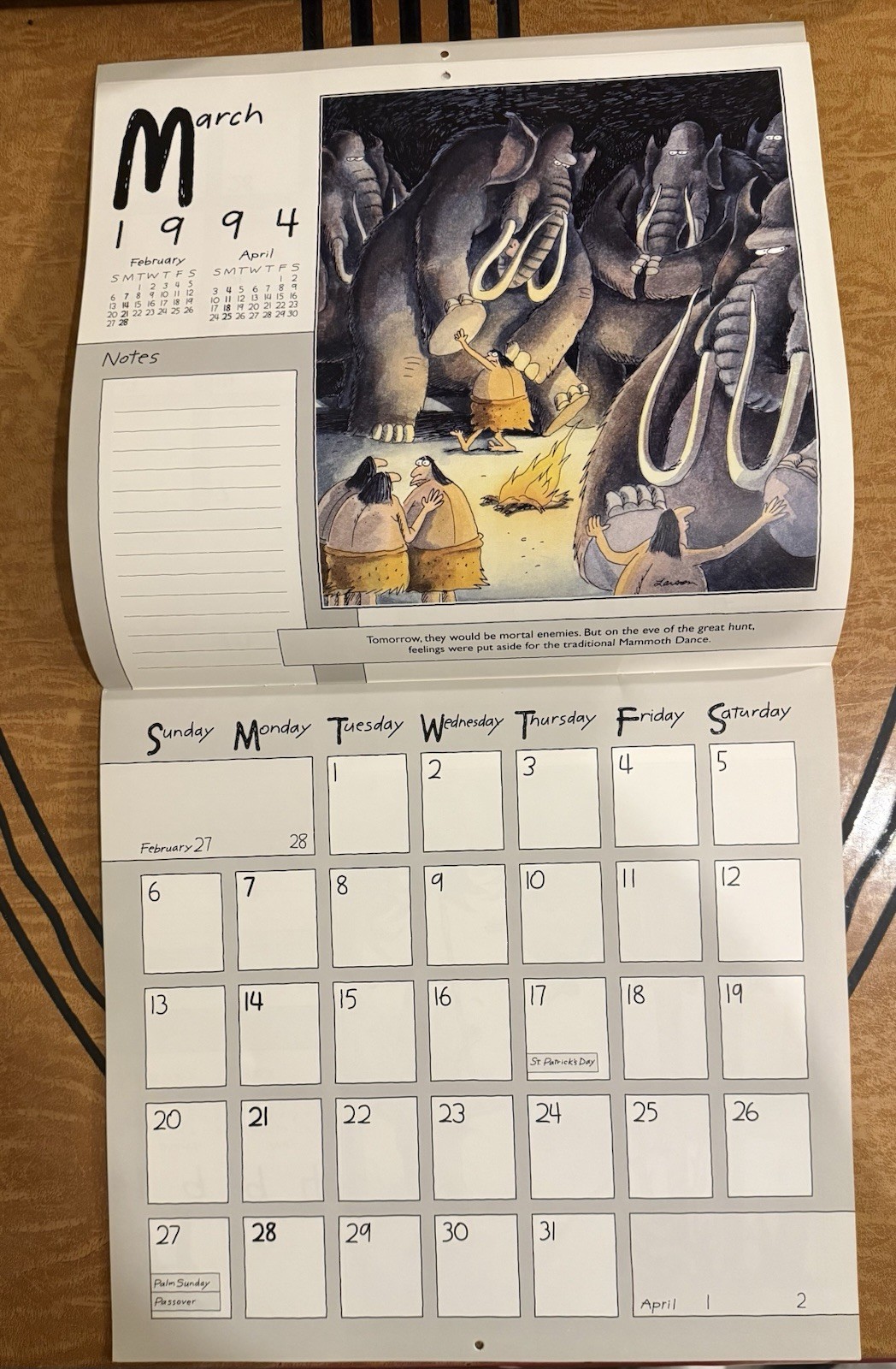 1994 THE FAR SIDE Vintage Wall Daily Calendar by Gary Larson MINT