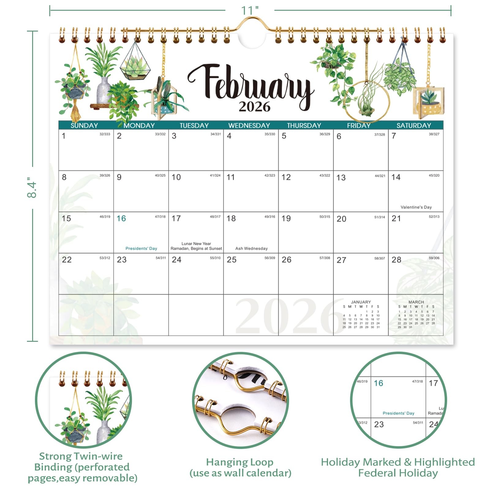 2026 Wall Calendar – 2026 Calendar, 12 Months 2026 from Jan. -…