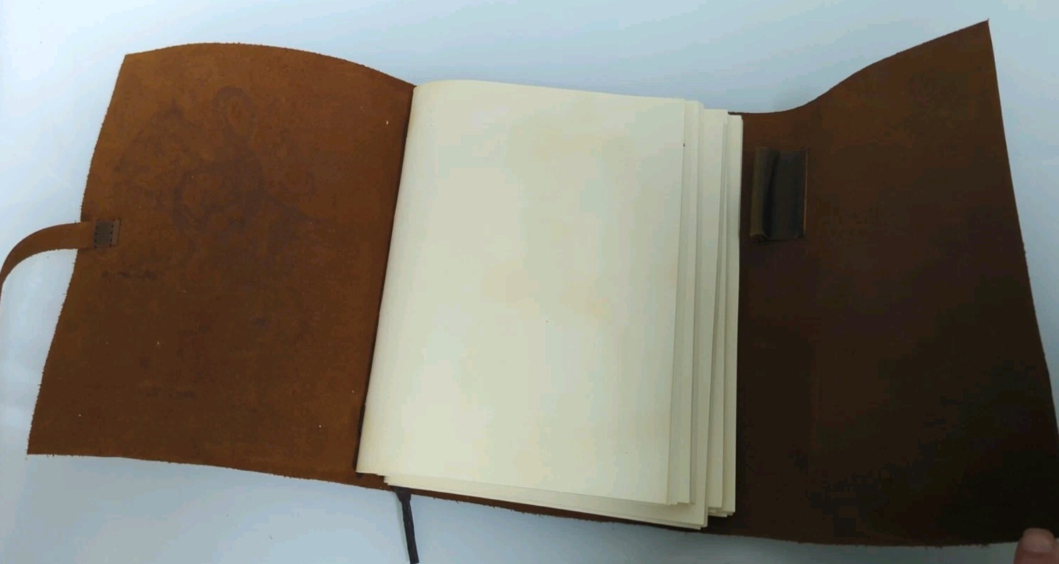 Sovereign Leather Journal Notebook Music Notes Embossed Wrap Tie HandmadeStyle