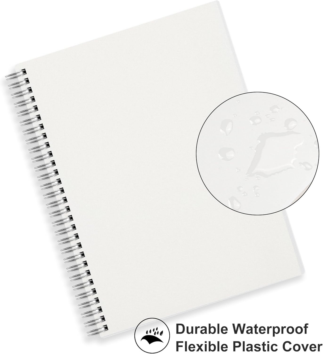 2-Pack B5 Blank Journal Notebook, 160 Pages, Waterproof Plastic Cover, Spiral