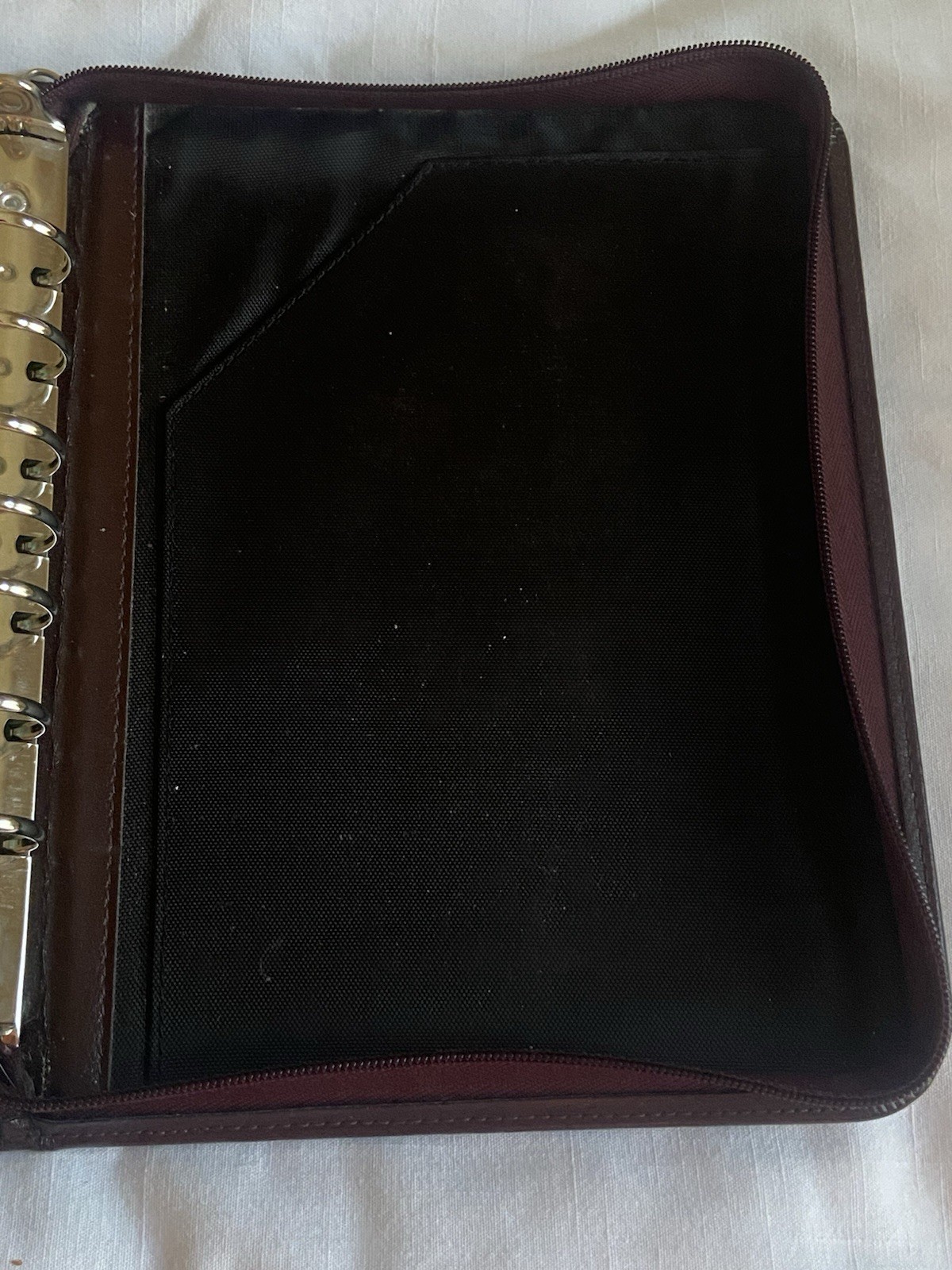 Vintage Day Timer 7 Ring Maroon/Burgundy CLASSIC Zipper Planner Binder Organizer