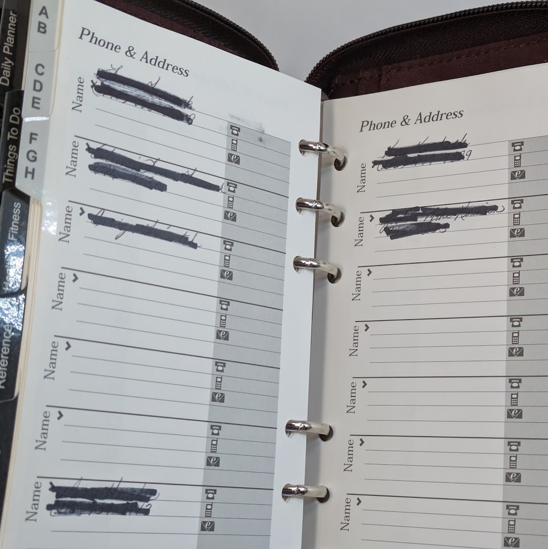 Mundi Mundex Planner Faux Croc Brown Double Zip Agenda Calculator Undated Sheets